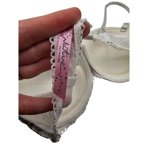 Vintage Y2K Native Intimates Womens Sz 36C Padded Push Up Bra White Floral - Picture 5 of 6